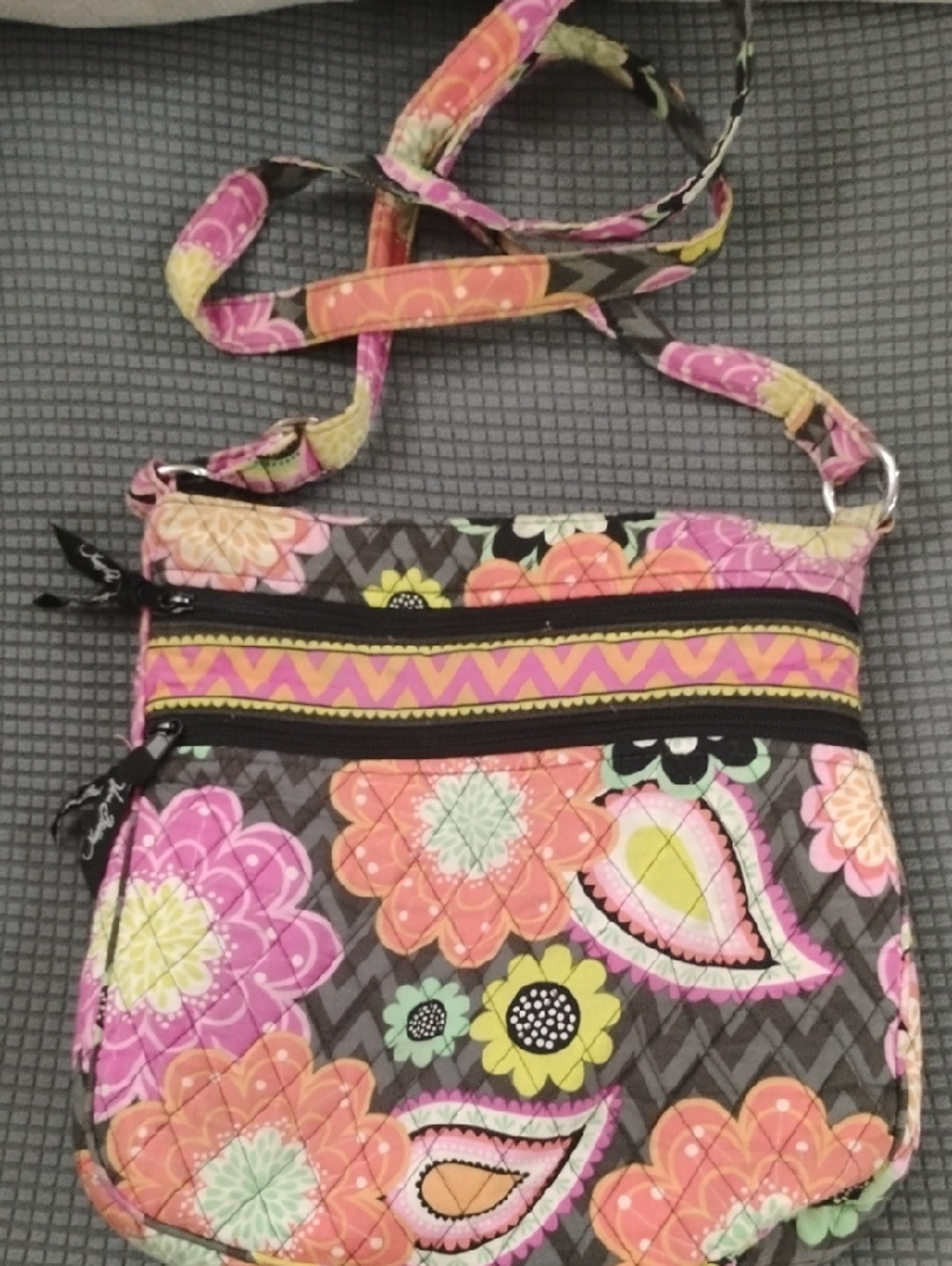 Vera Bradley Coral & Pink Floral Quilted Crossbody Bag